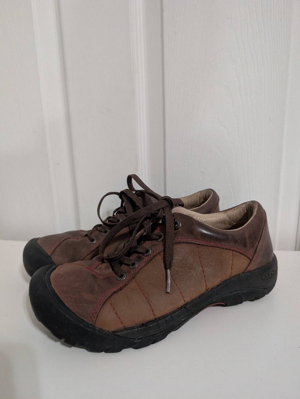 Keen Presidio Womens Shoes Leather Sneakers Brown Oxford Loafers Lace Size 8